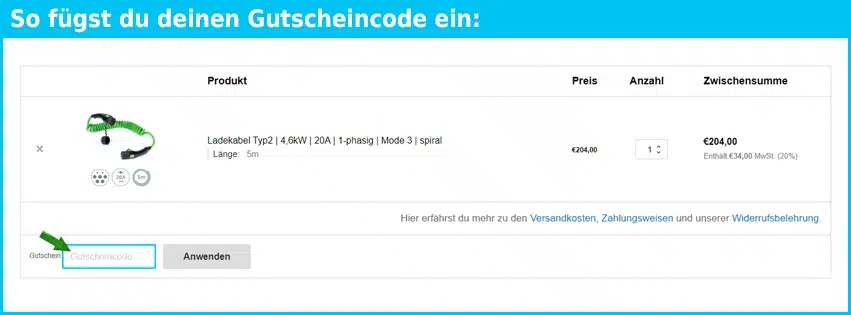 electric-ways Gutschein einfuegen und sparen blau
