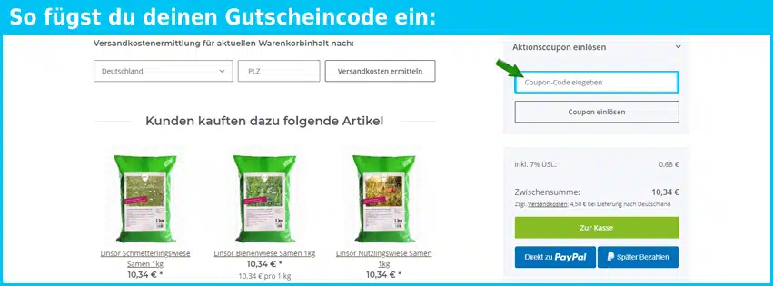 garten-paket Gutschein einfuegen und sparen blau