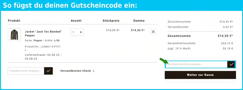 laguso Gutschein einfuegen und sparen blau