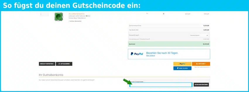mytvshop Gutschein einfuegen und sparen blau