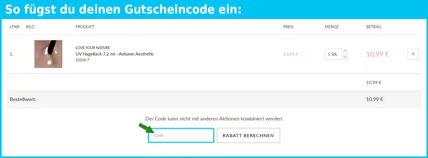 neonail Gutschein einfuegen und sparen blau