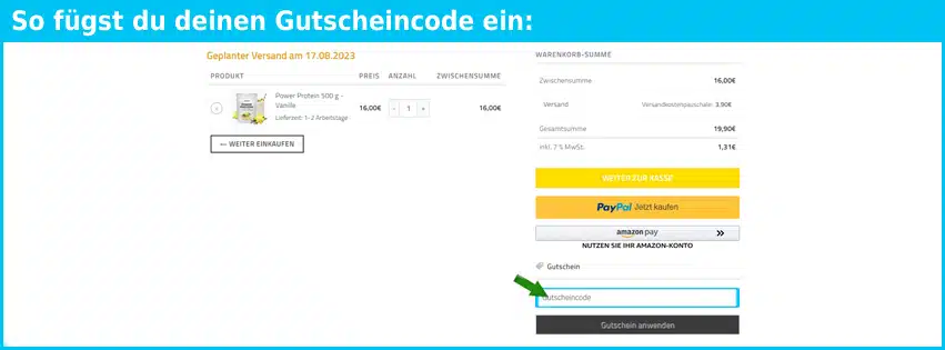pow-r1 Gutschein einfuegen und sparen blau