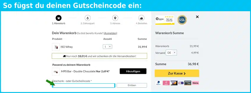 quantumleapfitness Gutschein einfuegen und sparen blau