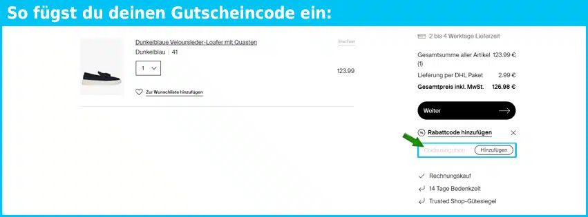 sachaschuhe Gutschein einfuegen und sparen blau
