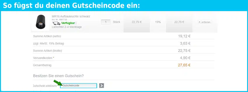 voltus.de Gutschein einfuegen und sparen blau