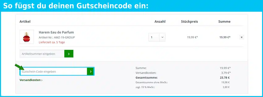wirverkaufenguenstig Gutschein einfuegen und sparen blau