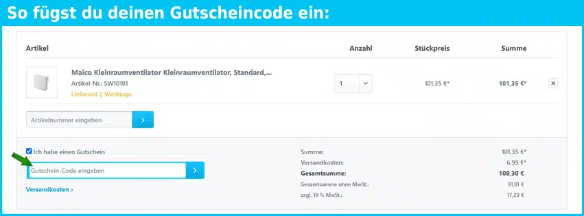elektricworld24.de Gutschein einfuegen und sparen blau
