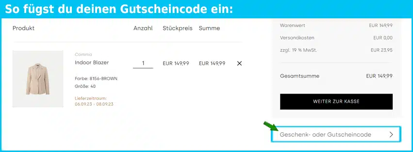 robert-ley Gutschein einfuegen und sparen blau