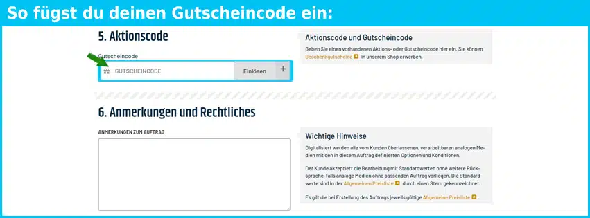 scanado Gutschein einfuegen und sparen blau