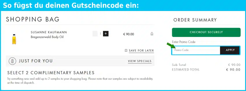 spacenk Gutschein einfuegen und sparen blau