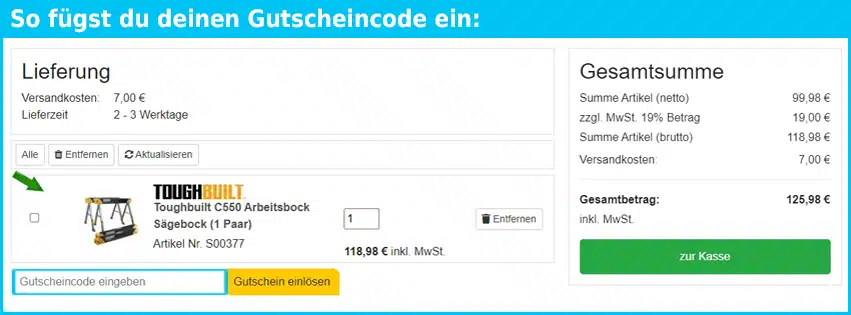 geruest-welt.de Gutschein einfuegen und sparen blau