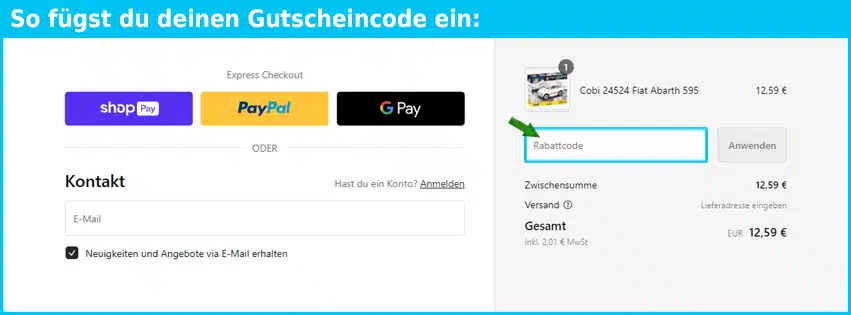 buildingbricks Gutschein einfuegen und sparen blau