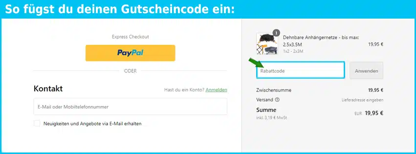 cargova Gutschein einfuegen und sparen blau