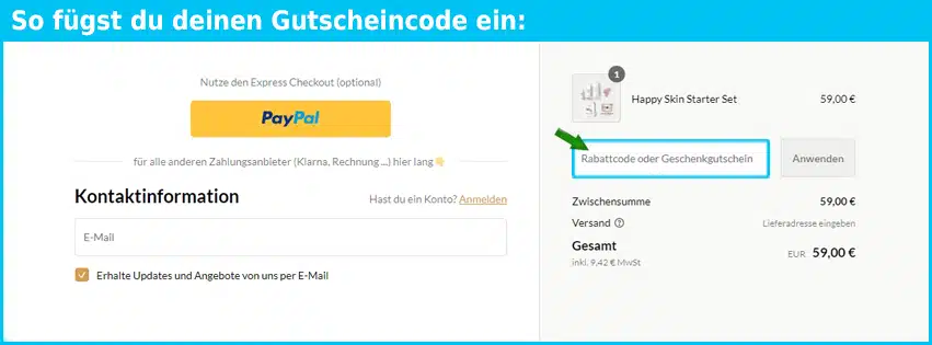 dusa-and-kamen Gutschein einfuegen und sparen blau