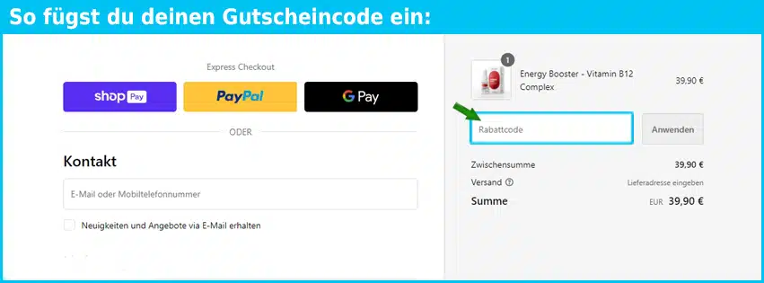 myricals Gutschein einfuegen und sparen blau