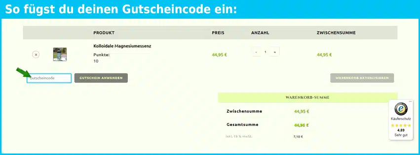 pure-harmony Gutschein einfuegen und sparen blau