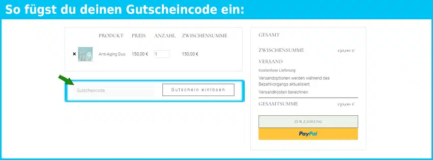 purensa Gutschein einfuegen und sparen blau