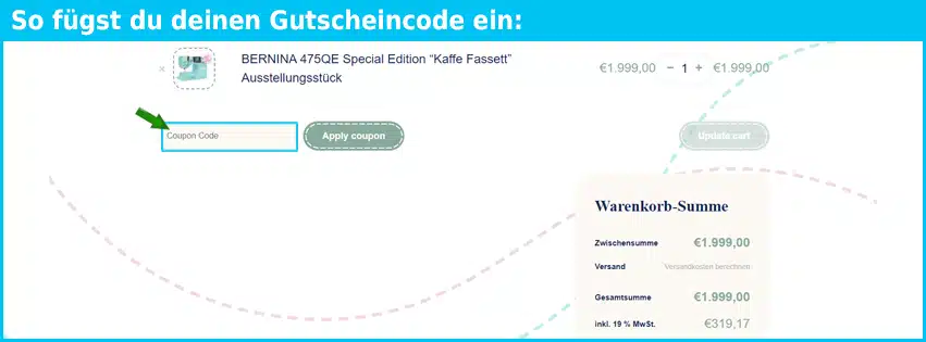 schwaaba Gutschein einfuegen und sparen blau