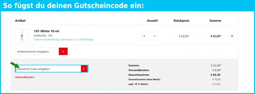swiss-color Gutschein einfuegen und sparen blau