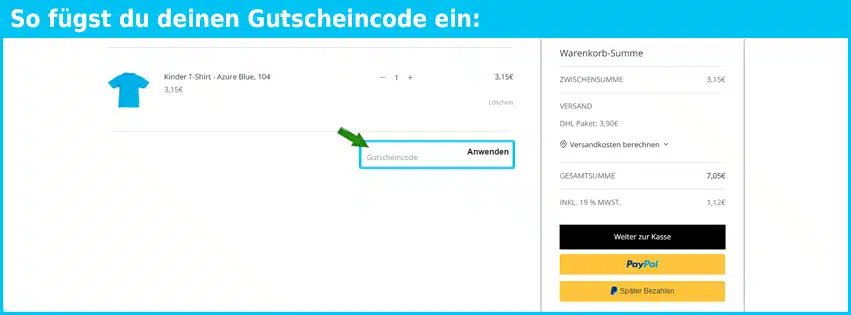 turtex Gutschein einfuegen und sparen blau