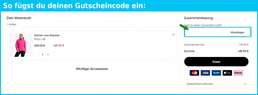 dare2b Gutschein einfuegen und sparen blau