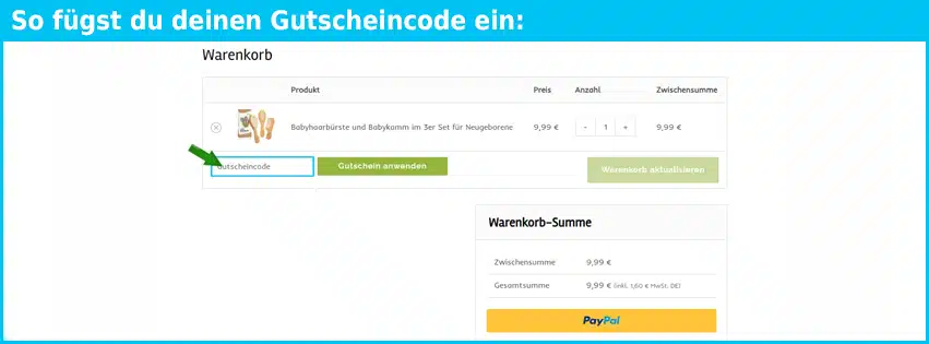 lampox Gutschein einfuegen und sparen blau