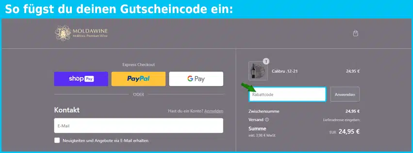 moldawine Gutschein einfuegen und sparen blau