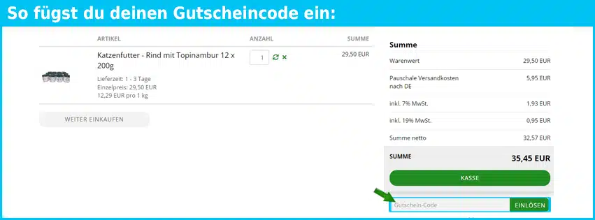 tierundvital Gutschein einfuegen und sparen blau