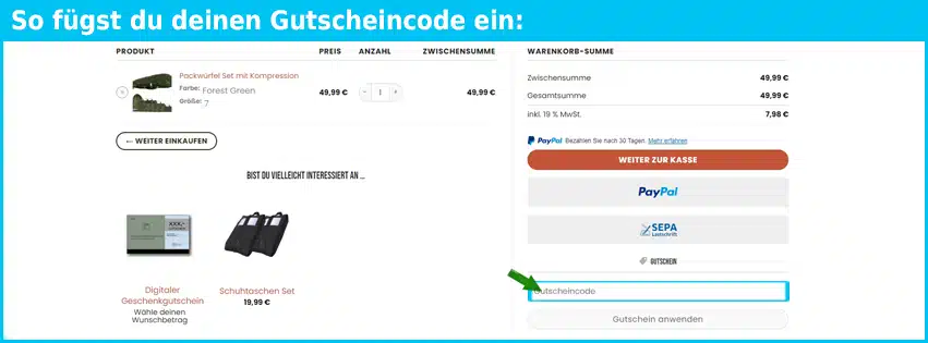 travel-dude Gutschein einfuegen und sparen blau