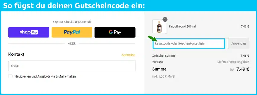 dieoelfreunde Gutschein einfuegen und sparen blau