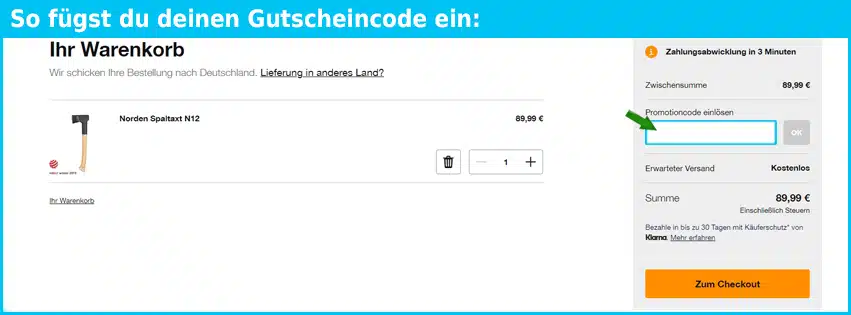 fiskars Gutschein einfuegen und sparen blau