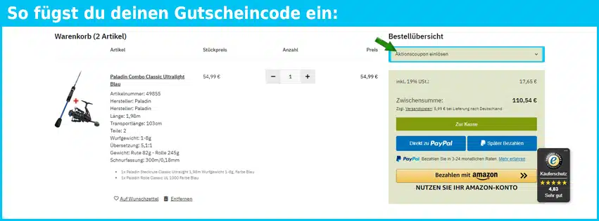 gerlinger Gutschein einfuegen und sparen blau