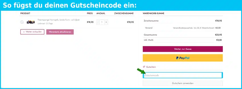 haarschmuckparadies Gutschein einfuegen und sparen blau