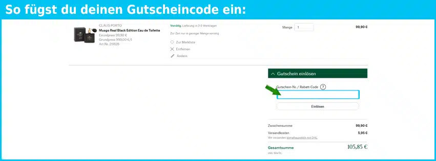manufactum Gutschein einfuegen und sparen blau