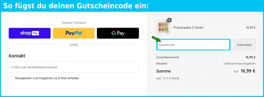 milo-mia Gutschein einfuegen und sparen blau