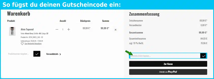 mod-denim Gutschein einfuegen und sparen blau