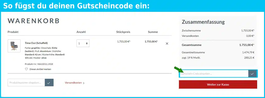 nimm-auszeit Gutschein einfuegen und sparen blau