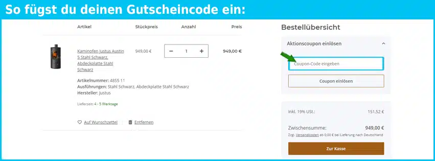 ofenhaus-melle Gutschein einfuegen und sparen blau