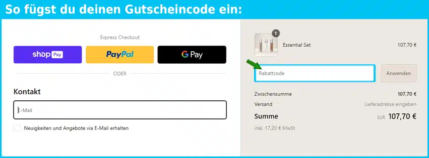 samtiq Gutschein einfuegen und sparen blau