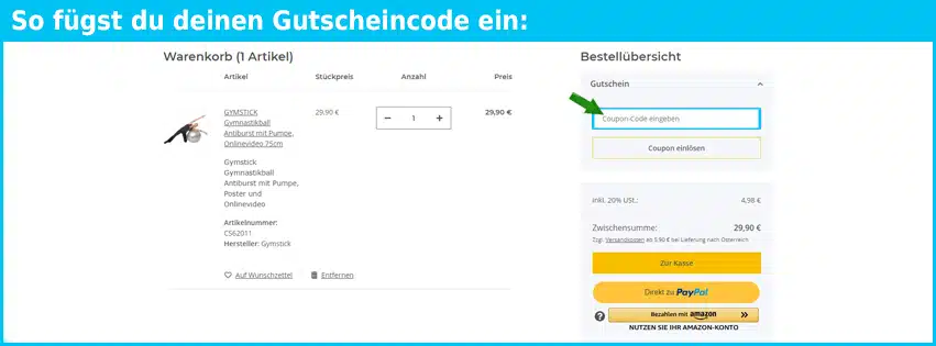 sportoutlet24 Gutschein einfuegen und sparen blau
