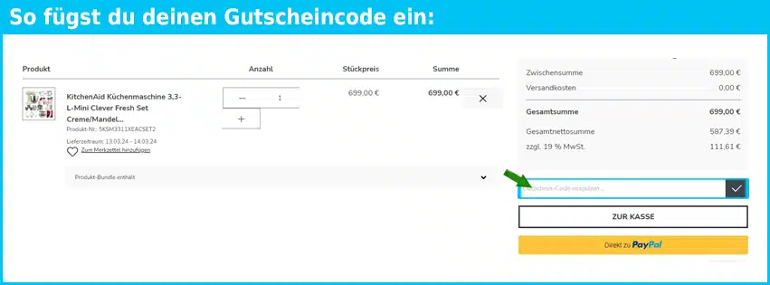 suhl Gutschein einfuegen und sparen blau