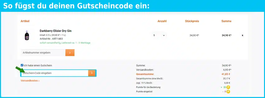 wacholder-express Gutschein einfuegen und sparen blau