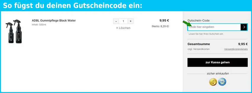 carshine-direct Gutschein einfuegen und sparen blau