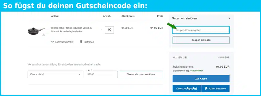 harecker Gutschein einfuegen und sparen blau
