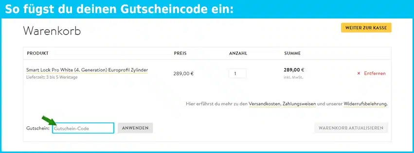 nuki Gutschein einfuegen und sparen blau