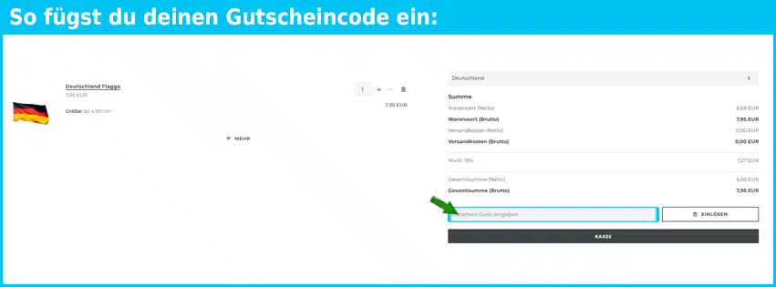 pheno-flags Gutschein einfuegen und sparen blau