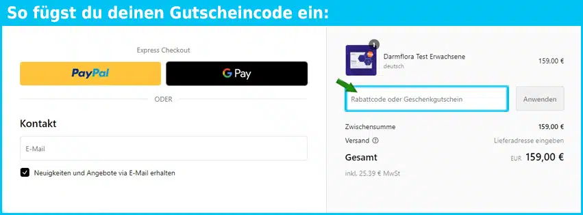biomes Gutschein einfuegen und sparen blau