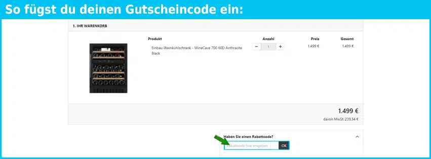 dieweinlageristen.de Gutschein einfuegen und sparen blau