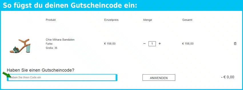 drestige Gutschein einfuegen und sparen blau