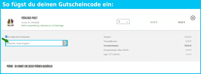 geileweine Gutschein einfuegen und sparen blau